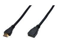 Digitus HDMI (Żeński)-HDMI (Męski)  5 m Czarny 2 lata gwarancji (Producenta) AK-330201-050-S